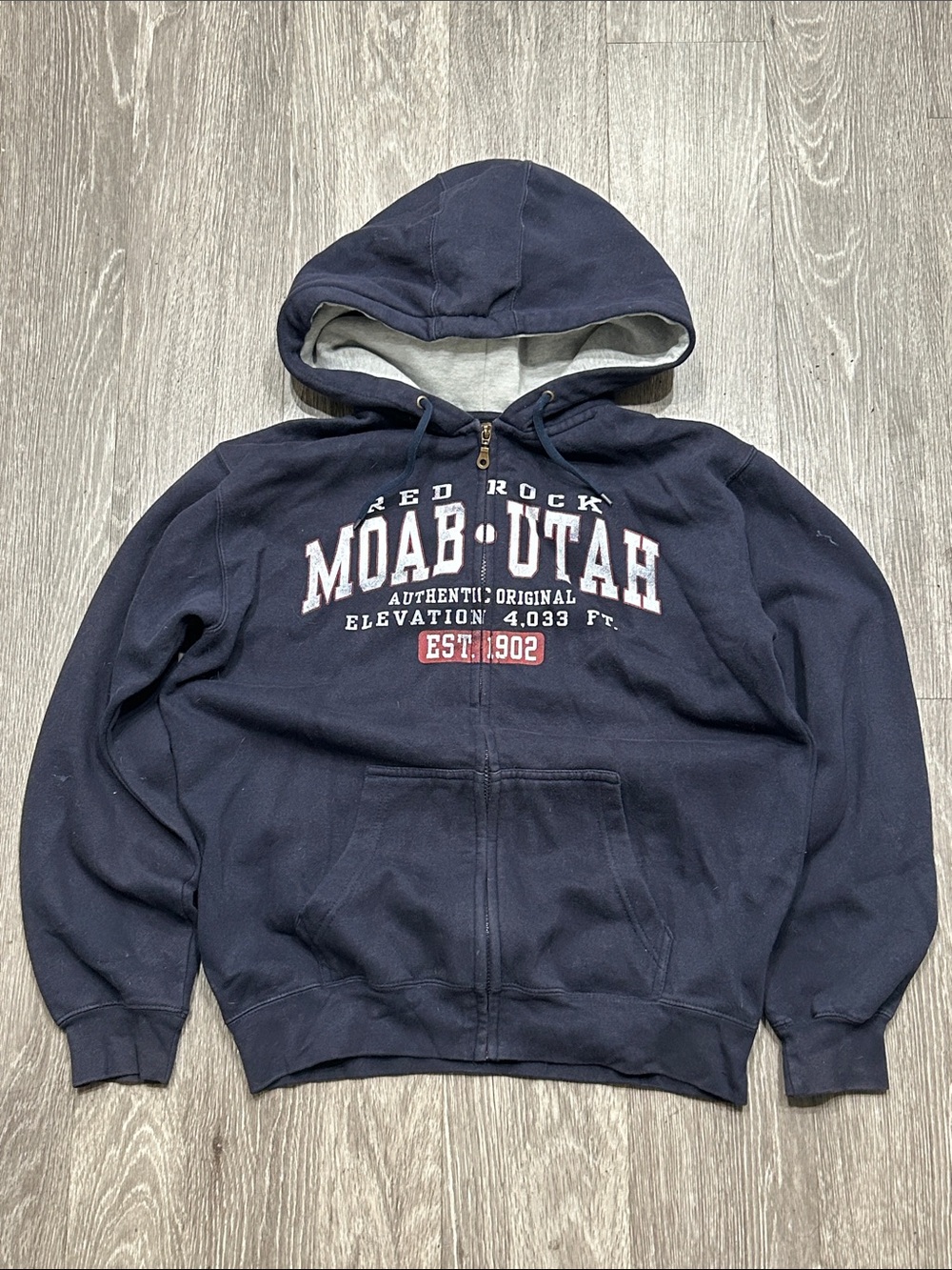 Moab Utah Navy Full-Zip Hooded Sweatshirt